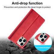For iPhone 16 Pro LC.IMEEKE Strong Magnetism Microfiber Leather Phone Case(Red)