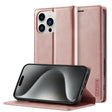 For iPhone 16 Pro Max LC.IMEEKE Strong Magnetism Microfiber Leather Phone Case(Rose Gold) - iPhone 16 Pro Max Cases by LC.IMEEKE | Online Shopping South Africa | PMC TechLife | Buy Now Pay Later Mobicred