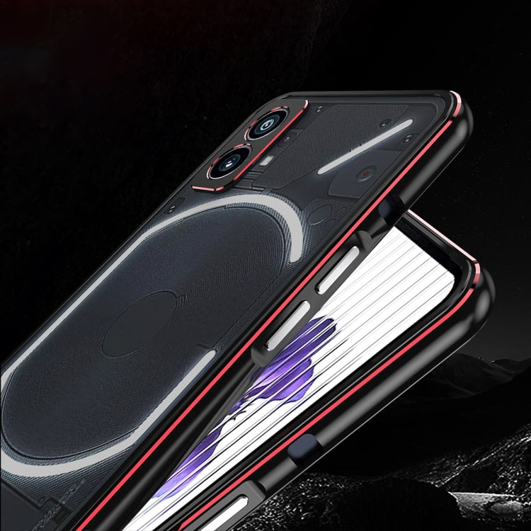For Nothing Phone 2 Aurora Series Lens Protector + Metal Frame Protective Phone Case(Silver)