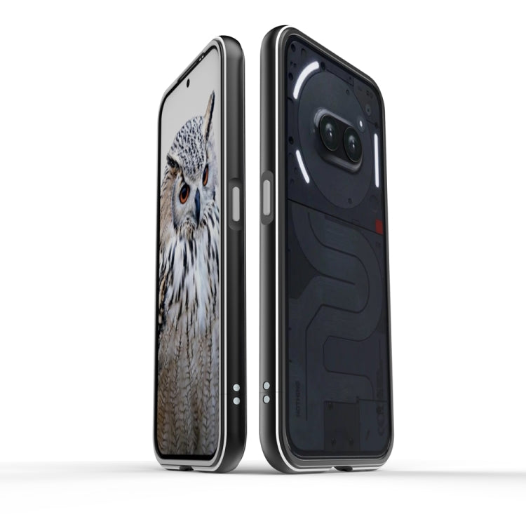 For Nothing Phone 2a Aurora Series Metal Frame Protective Phone Case(Black Silver) - More Brand by PMC TechLife | Online Shopping South Africa | PMC TechLife | Buy Now Pay Later Mobicred