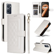 For Realme 9i / OPPO A36 / A96 Diamond Lattice Leather Flip Phone Case(White)