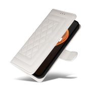 For Realme 9i / OPPO A36 / A96 Diamond Lattice Leather Flip Phone Case(White)