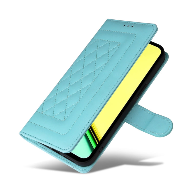 For Realme C67 4G Diamond Lattice Leather Flip Phone Case(Mint Green) - C67 Cases by PMC TechLife | Online Shopping South Africa | PMC TechLife | Buy Now Pay Later Mobicred