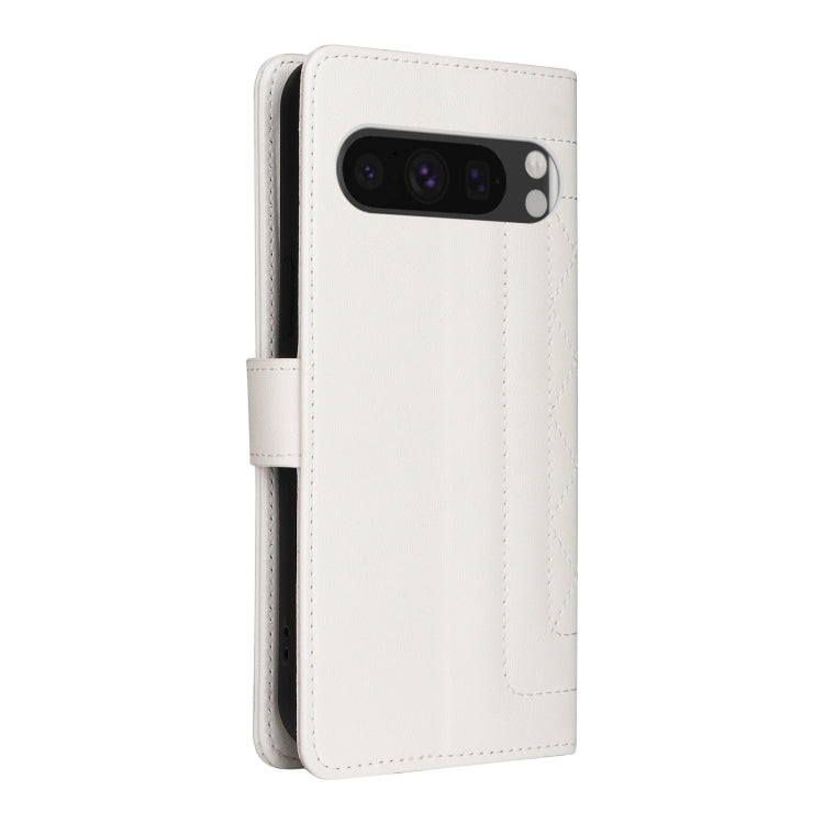 For Google Pixel 9 Diamond Lattice Leather Flip Phone Case(White)