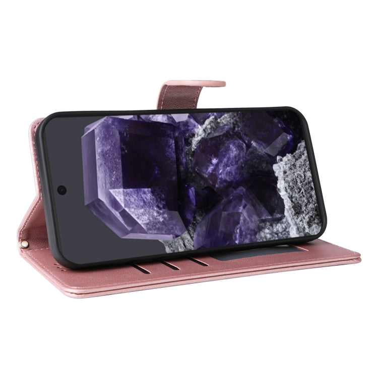 For Google Pixel 9 Diamond Lattice Leather Flip Phone Case(Rose Gold) - Google Cases by PMC TechLife | Online Shopping South Africa | PMC TechLife | Buy Now Pay Later Mobicred