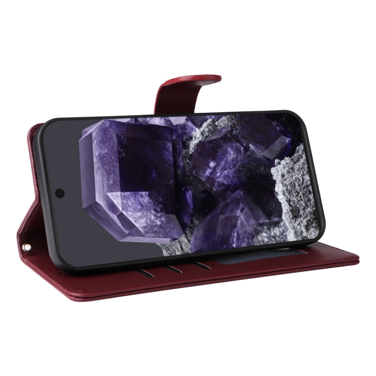 For Google Pixel 9 Diamond Lattice Leather Flip Phone Case(Wine Red) - Google Cases by PMC TechLife | Online Shopping South Africa | PMC TechLife | Buy Now Pay Later Mobicred