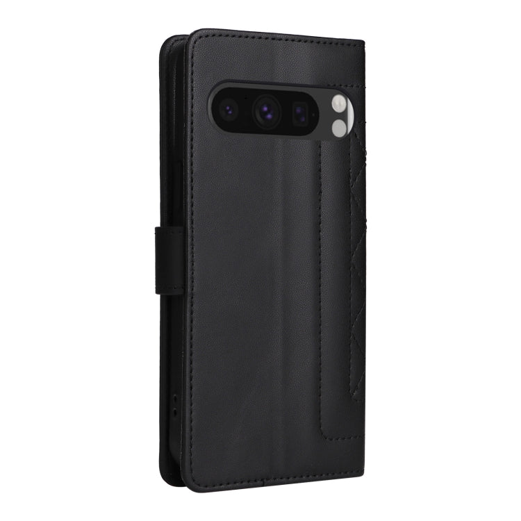 For Google Pixel 9 Diamond Lattice Leather Flip Phone Case(Black) - Google Cases by PMC TechLife | Online Shopping South Africa | PMC TechLife | Buy Now Pay Later Mobicred