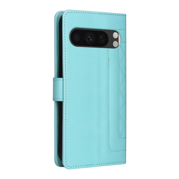 For Google Pixel 9 Pro Diamond Lattice Leather Flip Phone Case(Mint Green)