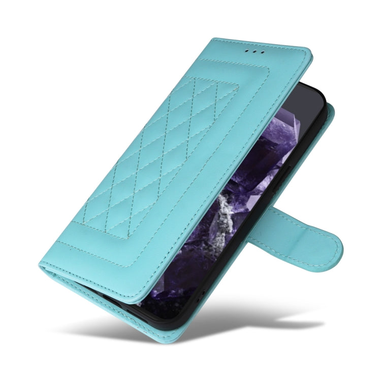 For Google Pixel 9 Pro Diamond Lattice Leather Flip Phone Case(Mint Green)