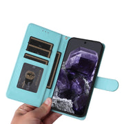 For Google Pixel 9 Pro Diamond Lattice Leather Flip Phone Case(Mint Green)