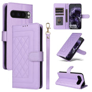 For Google Pixel 9 Pro Diamond Lattice Leather Flip Phone Case(Light Purple)