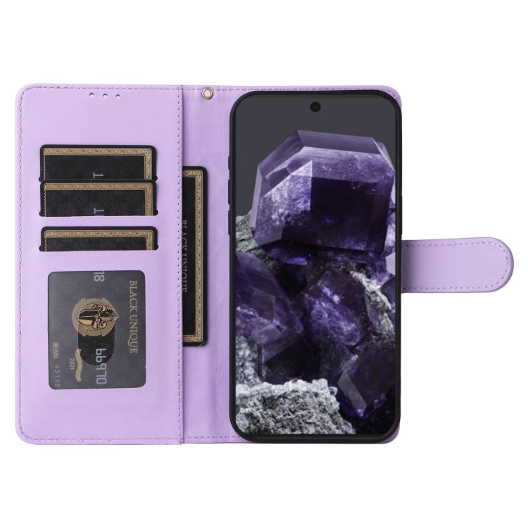 For Google Pixel 9 Pro Diamond Lattice Leather Flip Phone Case(Light Purple) - Google Cases by PMC TechLife | Online Shopping South Africa | PMC TechLife | Buy Now Pay Later Mobicred