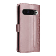 For Google Pixel 9 Pro Diamond Lattice Leather Flip Phone Case(Rose Gold)