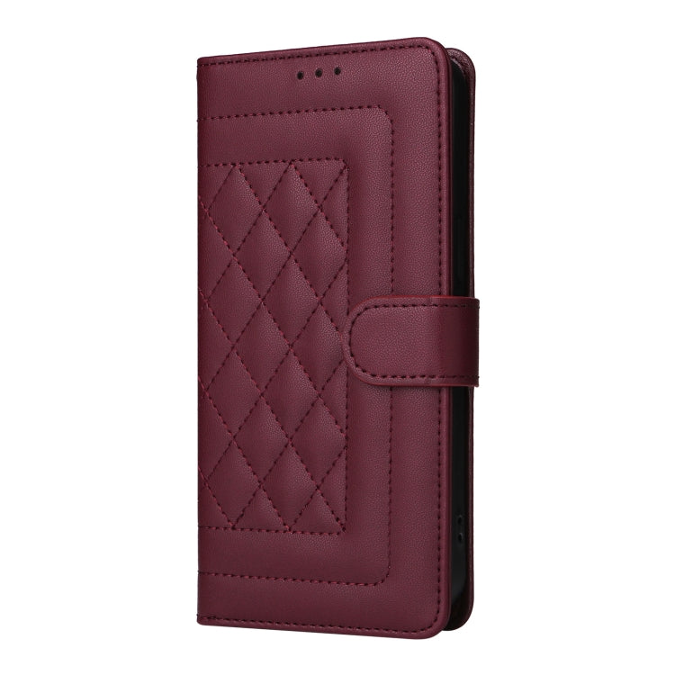For Google Pixel 9 Pro Diamond Lattice Leather Flip Phone Case(Wine Red) - Google Cases by PMC TechLife | Online Shopping South Africa | PMC TechLife | Buy Now Pay Later Mobicred