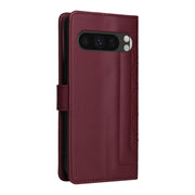For Google Pixel 9 Pro Diamond Lattice Leather Flip Phone Case(Wine Red)
