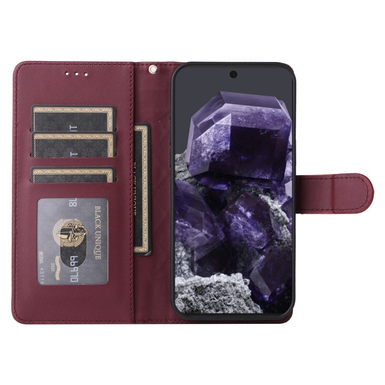 For Google Pixel 9 Pro Diamond Lattice Leather Flip Phone Case(Wine Red) - Google Cases by PMC TechLife | Online Shopping South Africa | PMC TechLife | Buy Now Pay Later Mobicred