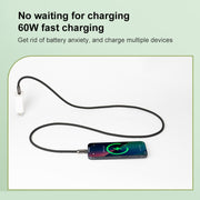 Type-C to Type-C Braid Data Cable Phone Anti-lost Crossbody Lanyard, Length: 1.2m(Black)