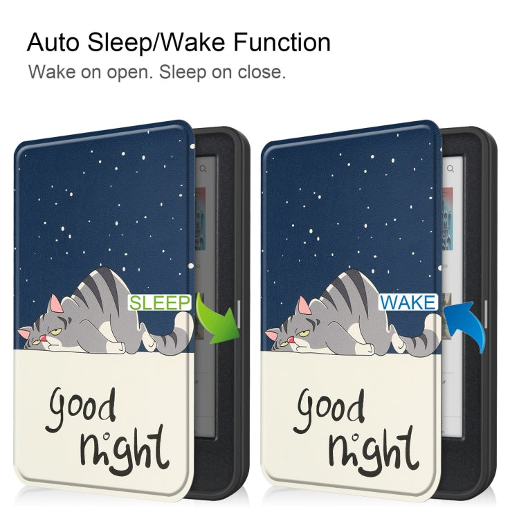 For KOBO Clara Colour 2024 / BW Painted Voltage Caster TPU Leather Smart Tablet Case(Lazy Cat) - Others by PMC Jewellery | Online Shopping South Africa | PMC Jewellery | Buy Now Pay Later Mobicred