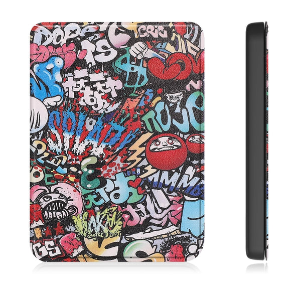 For KOBO Clara Colour 2024 / BW Painted Voltage Caster TPU Leather Smart Tablet Case(Graffiti)