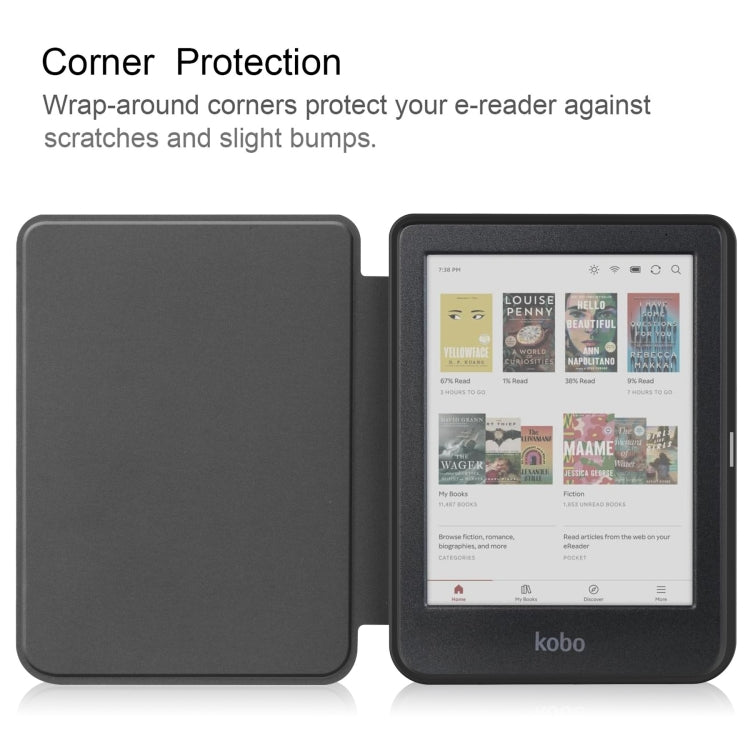 For KOBO Clara Colour 2024 / BW Painted Voltage Caster TPU Leather Smart Tablet Case(Apricot Blossom)