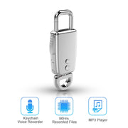 JNN S20 Zinc Alloy Keychain Voice Recorder, Memory:16GB(Silver)