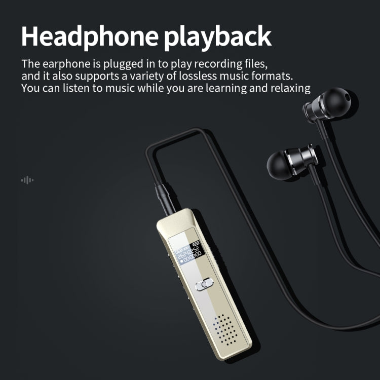 JNN Q7 Mini Portable Voice Recorder with OLED Screen, Memory:8GB(Gold) - free shipping - PMC TechLife - Order now!