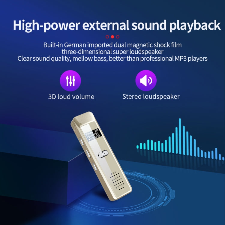 JNN Q7 Mini Portable Voice Recorder with OLED Screen, Memory:8GB(Gold) - free shipping - PMC TechLife - Order now!