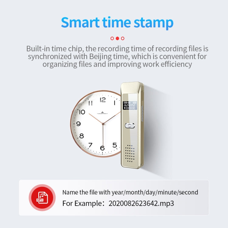 JNN Q7 Mini Portable Voice Recorder with OLED Screen, Memory:8GB(Gold) - free shipping - PMC TechLife - Order now!