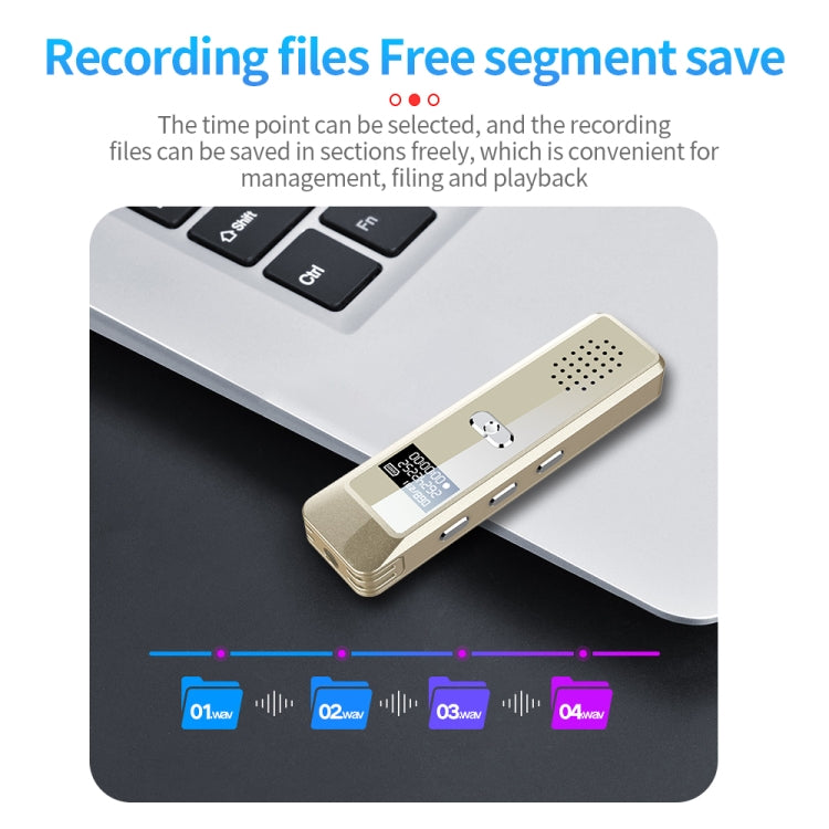 JNN Q7 Mini Portable Voice Recorder with OLED Screen, Memory:8GB(Gold) - free shipping - PMC TechLife - Order now!