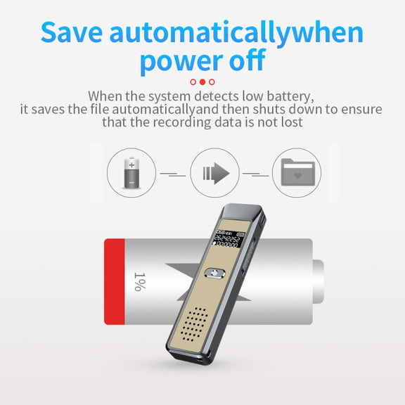 JNN Q7 Mini Portable Voice Recorder with OLED Screen, Memory:8GB(Grey+Gold)