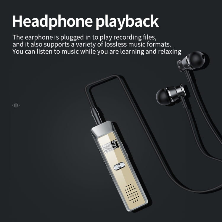 JNN Q7 Mini Portable Voice Recorder with OLED Screen, Memory:8GB(Grey+Gold) - Recording Pen by JNN | Online Shopping South Africa | PMC TechLife | Buy Now Pay Later Mobicred