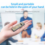 JNN Q7 Mini Portable Voice Recorder with OLED Screen, Memory:8GB(Grey+Gold)