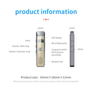 JNN Q7 Mini Portable Voice Recorder with OLED Screen, Memory:8GB(Grey+Gold)