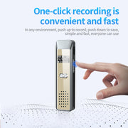 JNN Q7 Mini Portable Voice Recorder with OLED Screen, Memory:8GB(Grey+Gold)