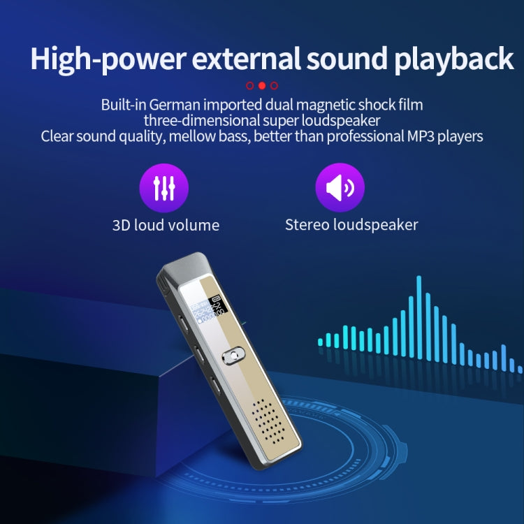 JNN Q7 Mini Portable Voice Recorder with OLED Screen, Memory:8GB(Grey+Gold) - Recording Pen by JNN | Online Shopping South Africa | PMC TechLife | Buy Now Pay Later Mobicred