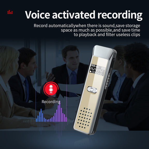 JNN Q7 Mini Portable Voice Recorder with OLED Screen, Memory:8GB(Grey+Gold)