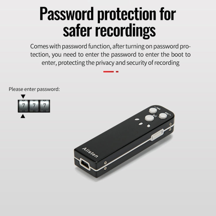 JNN J1 Mini Smart HD Noise Cancelling Voice Recorder, Memory:16GB(Black)