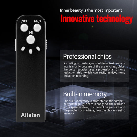 JNN J1 Mini Smart HD Noise Cancelling Voice Recorder, Memory:16GB(Black)