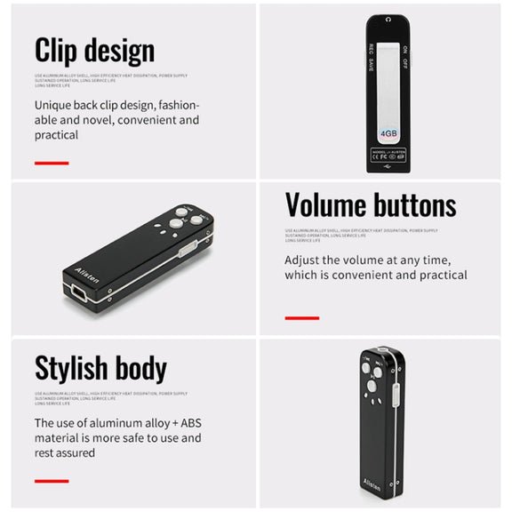 JNN J1 Mini Smart HD Noise Cancelling Voice Recorder, Memory:32GB(Black)