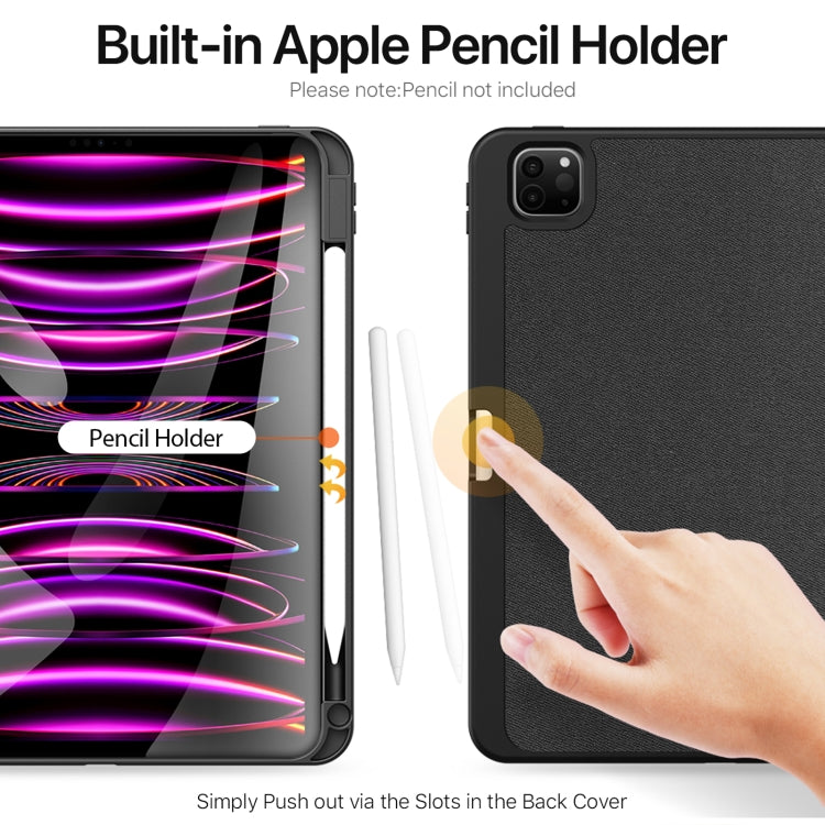 For iPad Pro 11 2024 DUX DUCIS Domo Series Cloth Texture Magnetic Leather Tablet Case(Black) - iPad Pro 11 2024 Cases by DUX DUCIS | Online Shopping South Africa | PMC TechLife | Buy Now Pay Later Mobicred