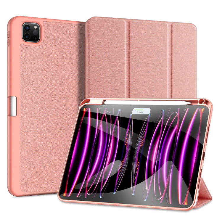 For iPad Pro 11 2024 DUX DUCIS Domo Series Cloth Texture Magnetic Leather Tablet Case(Pink) - iPad Pro 11 2024 Cases by DUX DUCIS | Online Shopping South Africa | PMC TechLife | Buy Now Pay Later Mobicred
