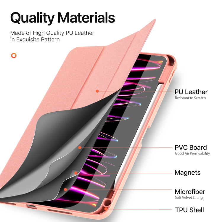 For iPad Pro 11 2024 DUX DUCIS Domo Series Cloth Texture Magnetic Leather Tablet Case(Pink) - iPad Pro 11 2024 Cases by DUX DUCIS | Online Shopping South Africa | PMC TechLife | Buy Now Pay Later Mobicred