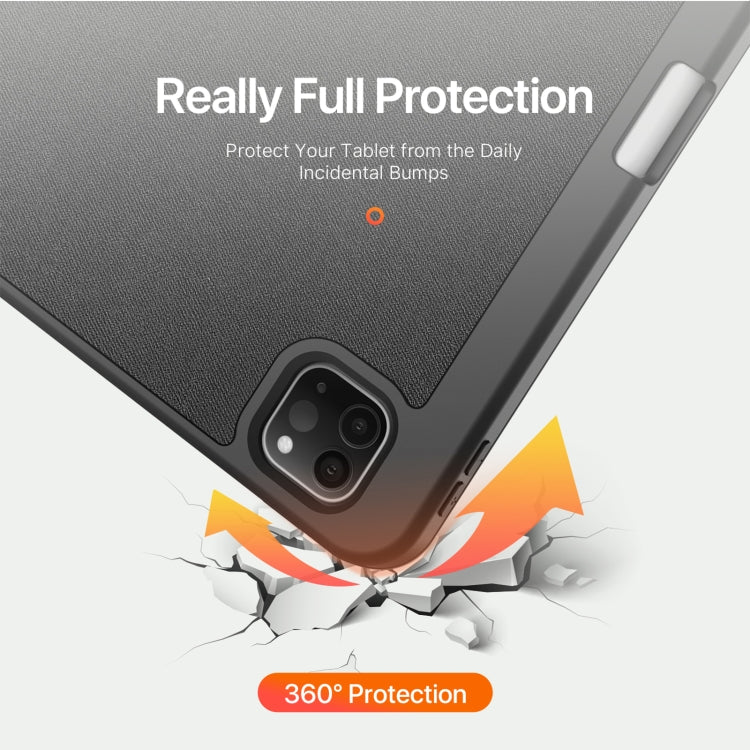 For iPad Pro 13 2024 DUX DUCIS Domo Series Cloth Texture Magnetic Leather Tablet Case(Black) - iPad Pro 13 2024 Cases by DUX DUCIS | Online Shopping South Africa | PMC TechLife | Buy Now Pay Later Mobicred
