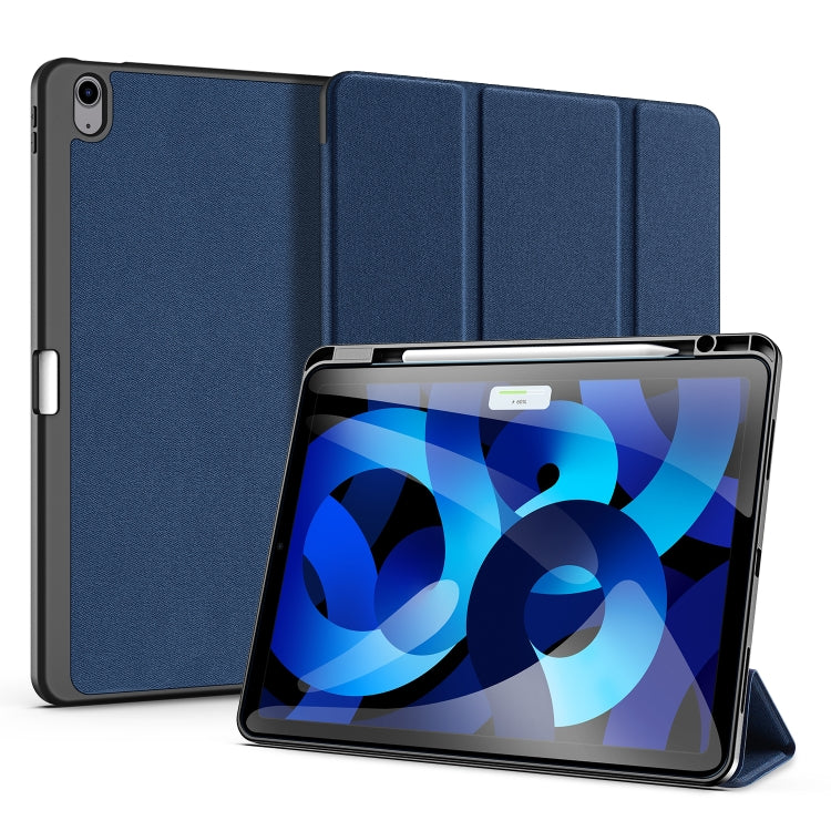 For iPad Air 13 2024 / 2025 DUX DUCIS Domo Series Cloth Texture Magnetic Leather Tablet Case(Blue) - free shipping - PMC TechLife - Order now!