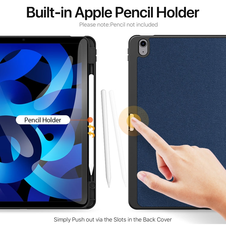 For iPad Air 13 2024 / 2025 DUX DUCIS Domo Series Cloth Texture Magnetic Leather Tablet Case(Blue) - free shipping - PMC TechLife - Order now!