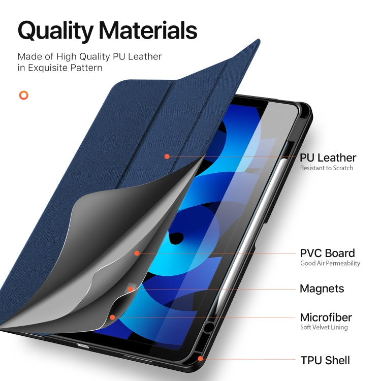 For iPad Air 13 2024 / 2025 DUX DUCIS Domo Series Cloth Texture Magnetic Leather Tablet Case(Blue) - free shipping - PMC TechLife - Order now!
