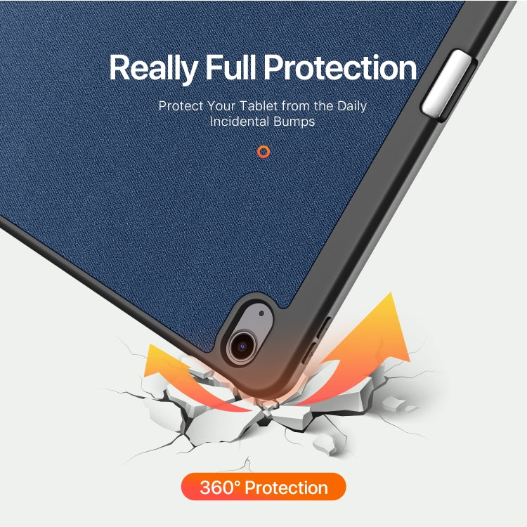 For iPad Air 13 2024 / 2025 DUX DUCIS Domo Series Cloth Texture Magnetic Leather Tablet Case(Blue) - free shipping - PMC TechLife - Order now!