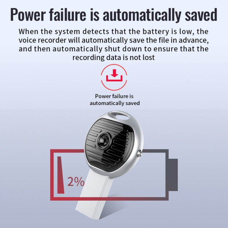 JNN S13 Zinc Alloy U-disk Voice Recorder, Memory:4GB(Silver) - free shipping - PMC TechLife - Order now!