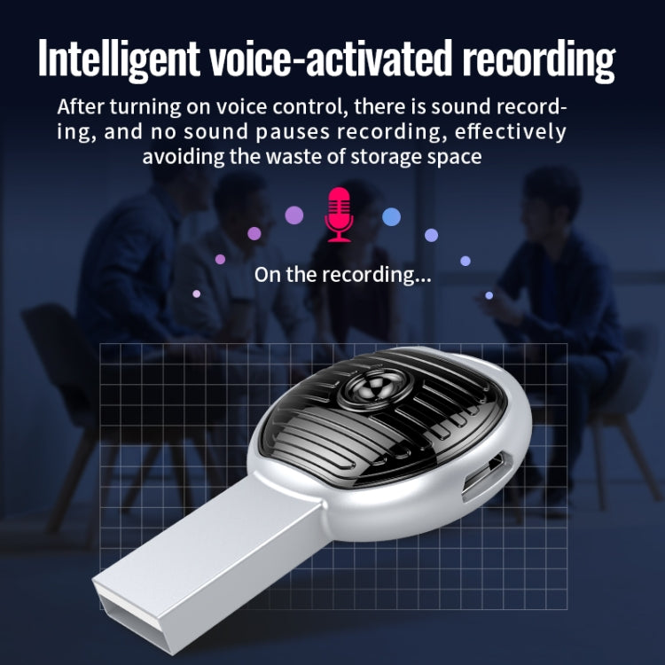 JNN S13 Zinc Alloy U-disk Voice Recorder, Memory:32GB(Silver)