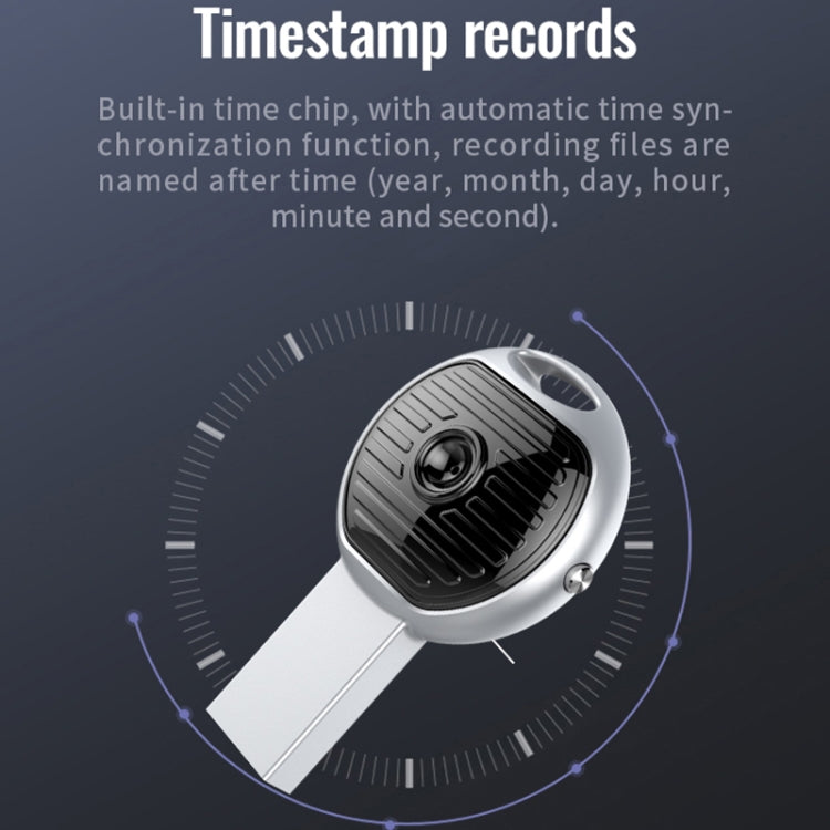 JNN S13 Zinc Alloy U-disk Voice Recorder, Memory:32GB(Silver)